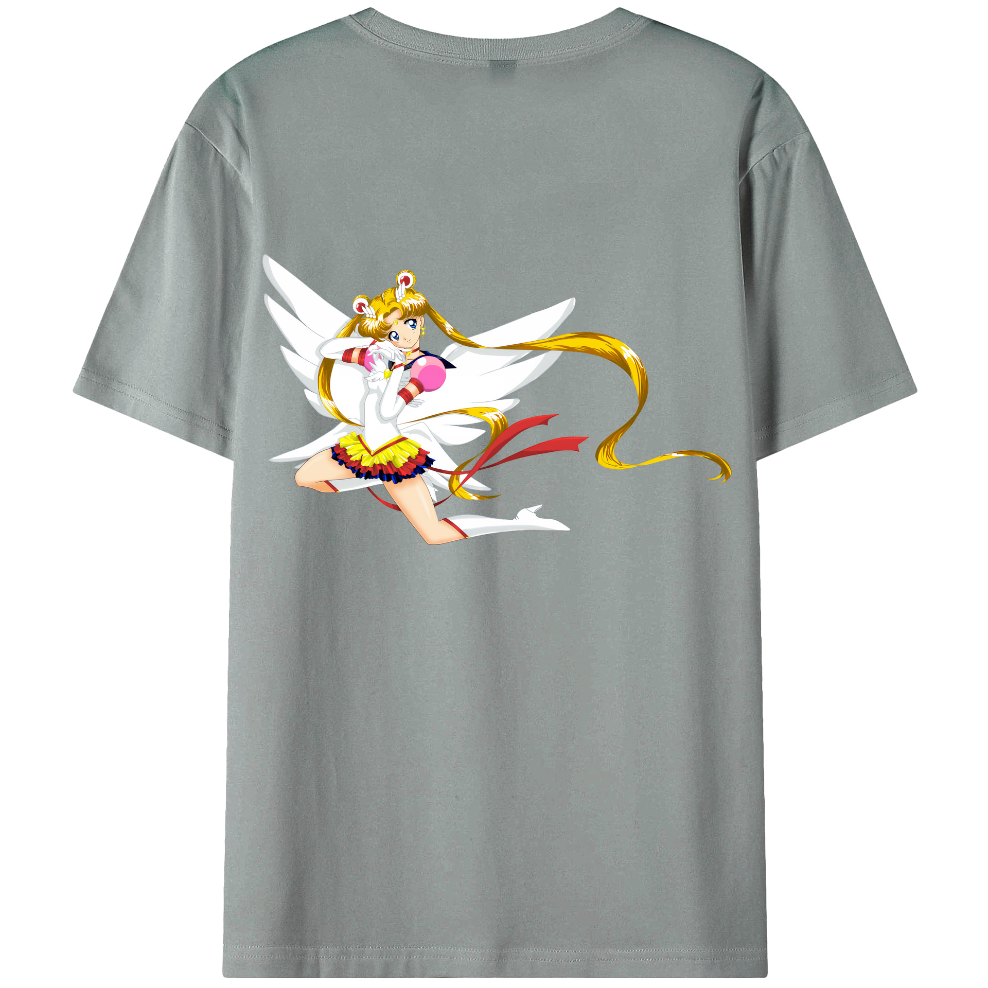 （画像用） 美少女戦士セーラームーン 月野 うさぎ つきの うさぎ Sailor Moon Tsukino Usagi 綿100％ メンズ半袖Tシャツ（バックプリント） 通気性